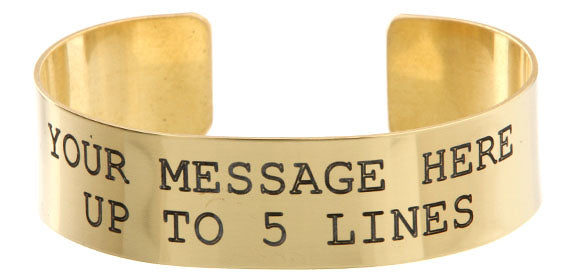Brass w Black Lettering Custom Memorial Bracelet