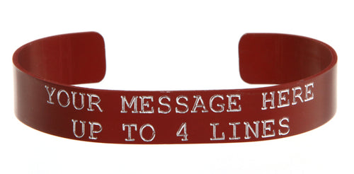 Red Anodized Custom Memorial Bracelet