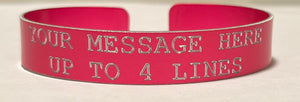 Pink Anodized Custom Memorial Bracelet