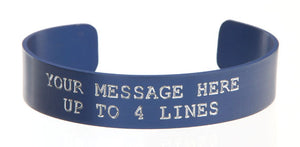 Blue Anodized Custom Memorial Bracelet