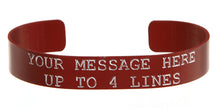 Load image into Gallery viewer, Red Anodized Custom Memorial Bracelet